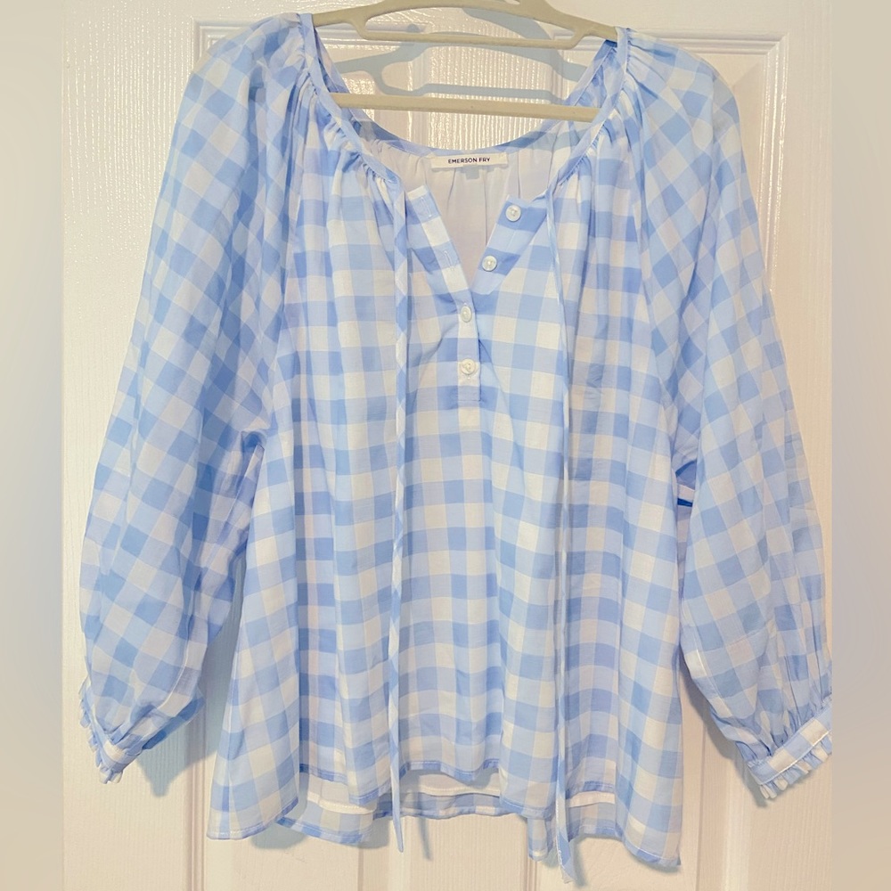 Emerson Fry Blue and White Top, Never Worn